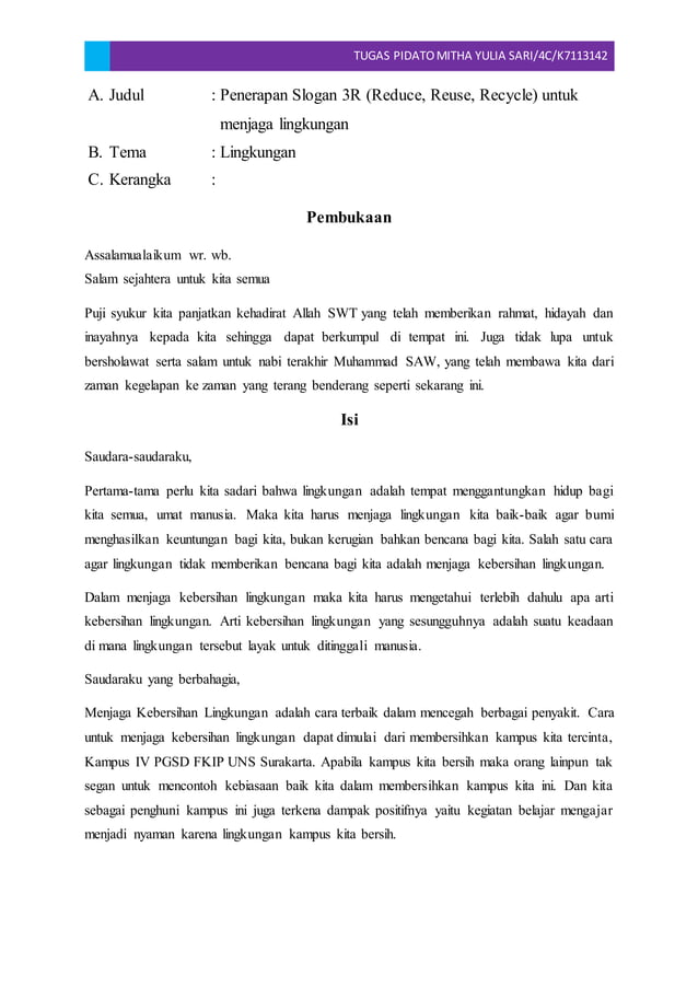 Pidato lingkungan PDF