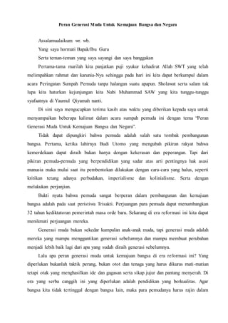 Pidato peranan pemuda' | PDF