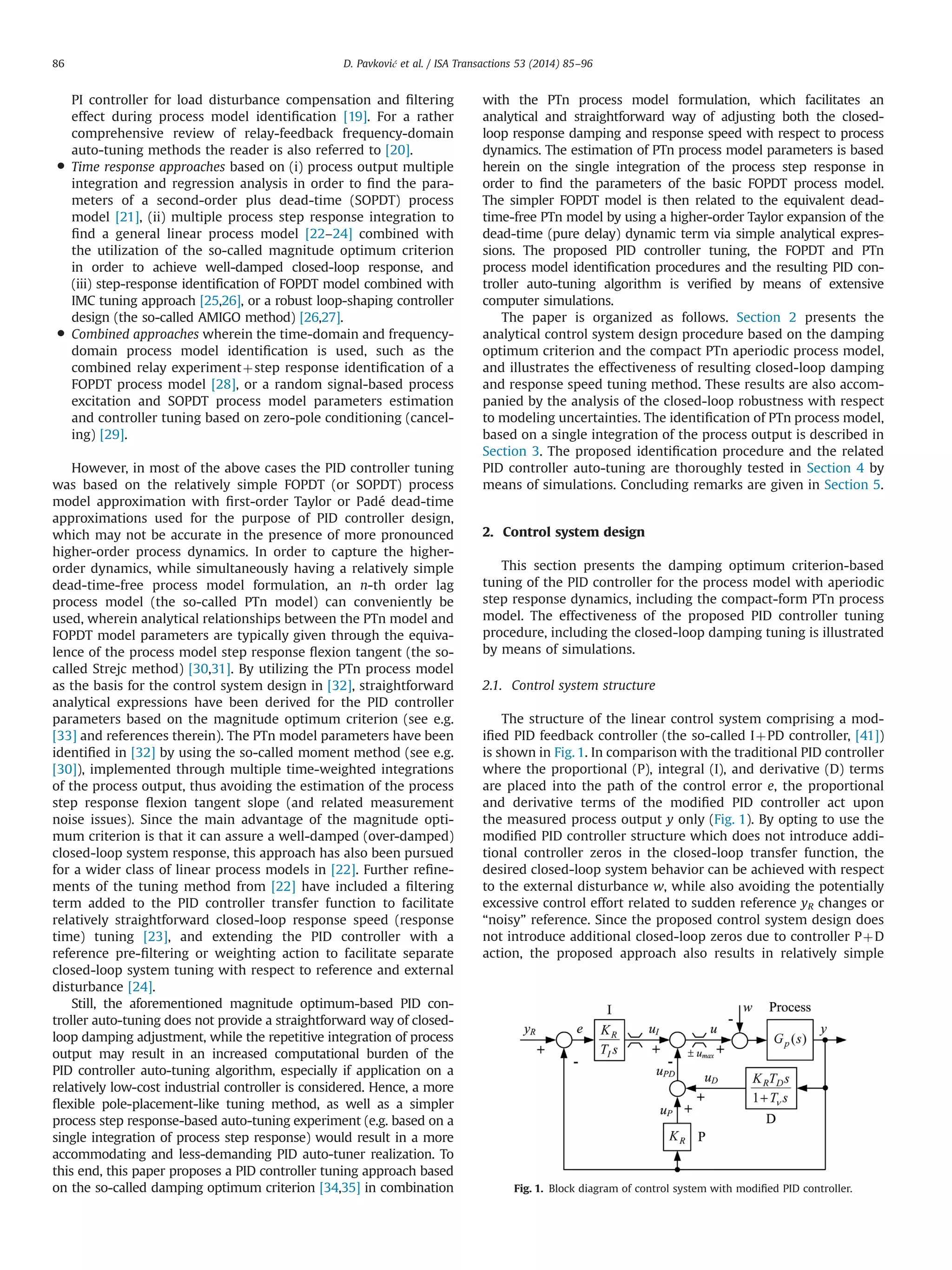PID controller auto-tuning based on process step response and damping ...