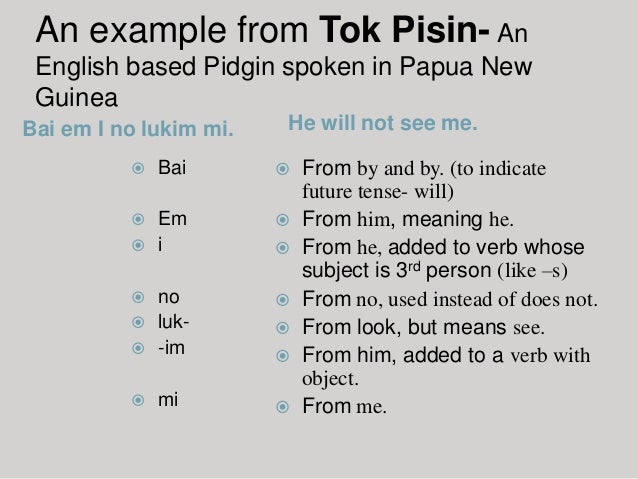 pidgin english in papua new guinea