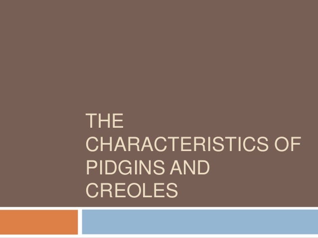 the handbook of pidgin and creole studies