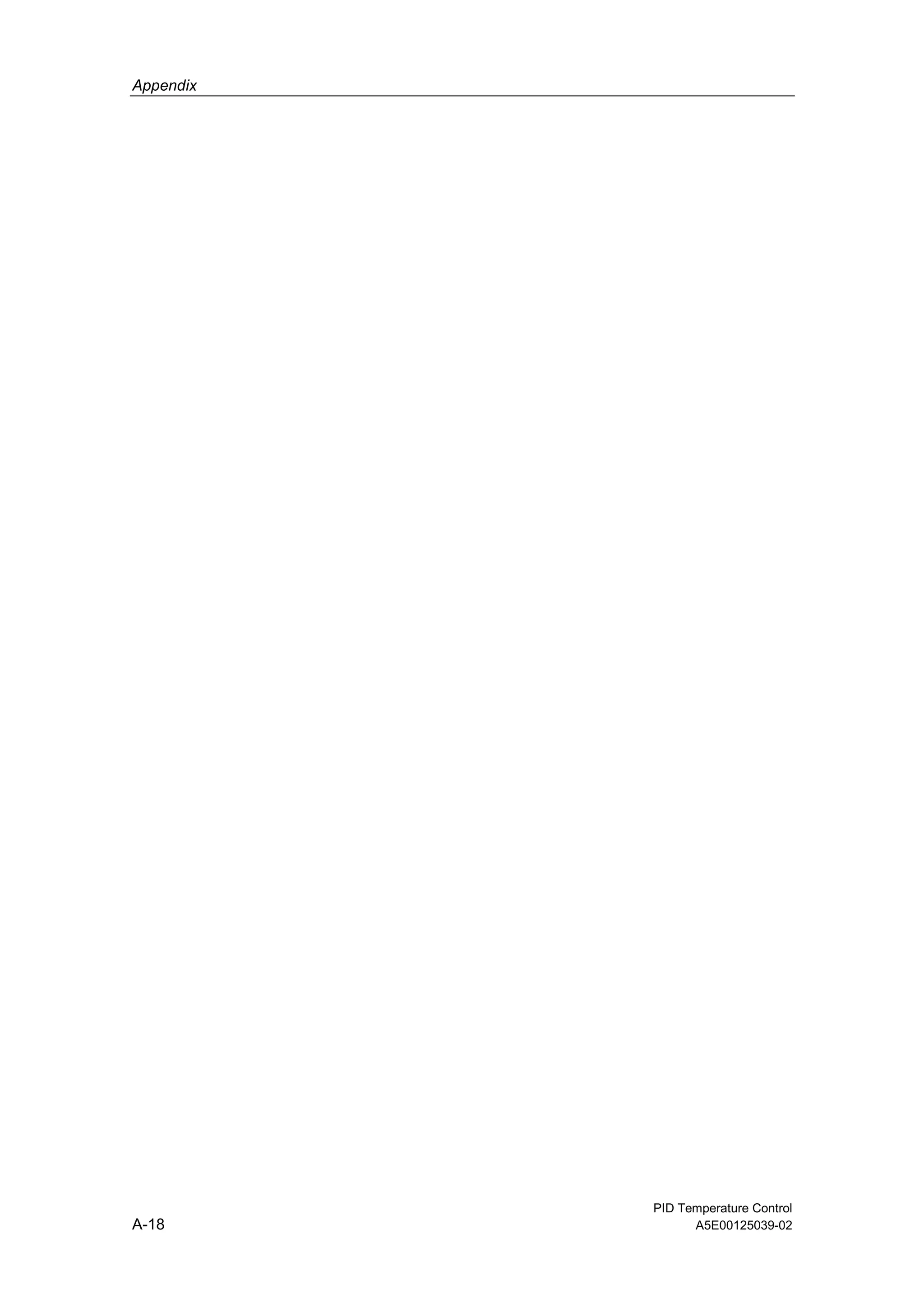 Appendix
PID Temperature Control
A-18 A5E00125039-02
 