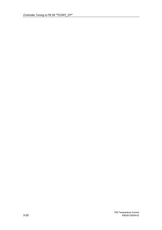 Controller Tuning in FB 58 "TCONT_CP"
PID Temperature Control
3-20 A5E00125039-02
 