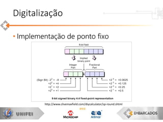 • Implementação de ponto fixo
Digitalização
http://www.clivemaxfield.com/diycalculator/sp-round.shtml
 