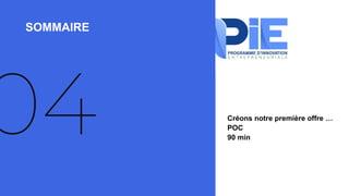 SOMMAIRE
04 Créons notre première offre …
POC
90 min
 