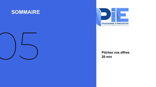 SOMMAIRE
05 Pitchez vos offres
20 min
 