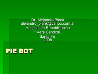 Dr. Alejandro Blank [email_address] Hospital de Rehabilitación “  Vera Candioti” Santa Fe  2008 PIE BOT 