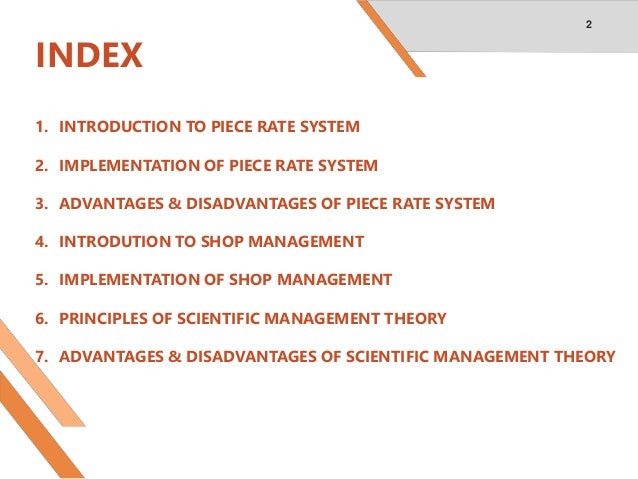 Piece Rate System Shop Management Principles Of Scientific Managem Piece Rate System Shop Management Principles Of Scientific Managem