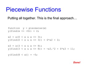 Piecewise Functions in Matlab | PPT
