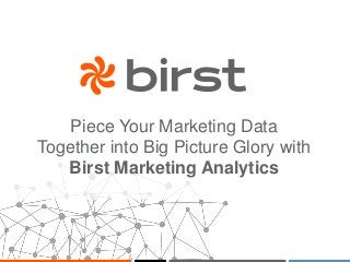 Piece Your Marketing Data 
Together into Big Picture Glory with 
Birst Marketing Analytics 
 