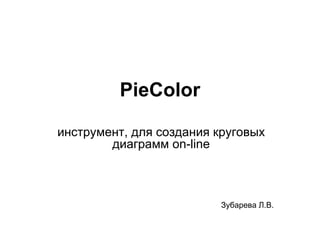 PieColor инструмент, для создания круговых диаграмм on-line Зубарева Л.В. 