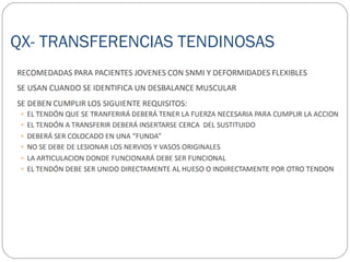 QX- TRANSFERENCIAS TENDINOSAS
 
