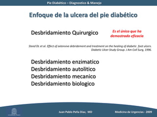 Pie Diabético – Diagnostico & Manejo	Mecanismo de lesiónNeuropatía MotoraLa sobrecarga en la musculatura extrínseca genera: Depresión de la cabeza de los Metatarsianos