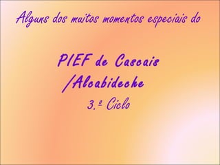 Alguns dos muitos momentos especiais do  PIEF de Cascais /Alcabideche  3.º Ciclo 