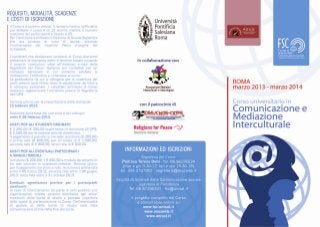 Pieghevole Corso in Comunicazione e mediazione Interculturale