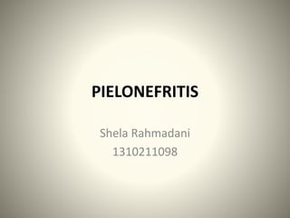 PIELONEFRITIS
Shela Rahmadani
1310211098
 
