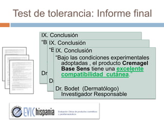 Productos Dermatologicamente testados