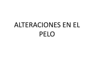 ALTERACIONES EN EL 
PELO 
 