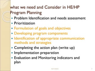 Health education and promotion programs | PDF