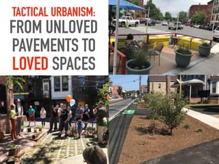 TACTICAL URBANISM:
FROM UNLOVED
PAVEMENTS TO
LOVED SPACES
 