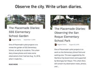 Observe the city. Write urban diaries.
 