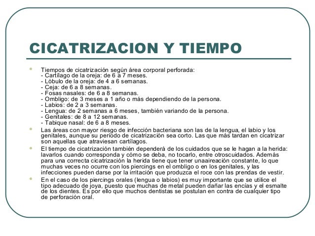 Cuanto Tarda En Cicatrizar Un Arito En La Oreja