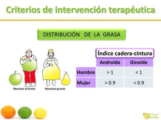 Criterios de intervención terapéuticaDISTRIBUCIÓN   DE  LA  GRASAÍndice cadera-cintura