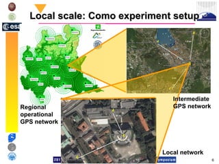 Local scale: Como experiment setup Regional operational GPS network Intermediate GPS network Local network 