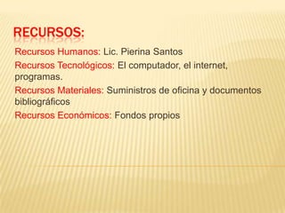 Planificar los contenidos apropiados para realizar la capacitación de los docentes. Descripción del proyectoEste proyecto pretende ser una información útil para los docentes de manera que ayude a solucionar el problema y beneficie a los alumnos.Además, los docentes aprenderán de una manera dinámica, comunicativa y tecnológica el uso de las TICS.