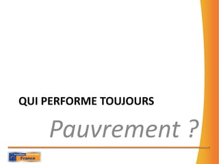 Qui performe toujoursPauvrement ?