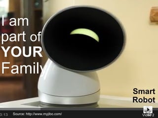 Meet @pieroleo www.the 
linkedin.com/in/pieroleo 
World's Most 
Connected Man 
Smart 
Robot 
Source: http://www.bloomberg.com/video/meet-the-world-s-most-connected-man- 
Vs~LzkbkR7yhjza~7nji1g.html 
Source: http://www.myjibo.com/ 2 
© 2014 27 IBM Corporation 
giugn 
Video 1 
I am 
part of 
YOUR 
Family 
 