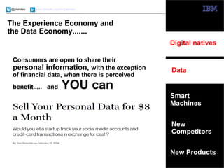 Digital natives 
© 2014 IBM Corporation 
@pieroleo www.linkedin.com/in/pieroleo 
Data 
Smart 
Machines 
New Products 
The ...