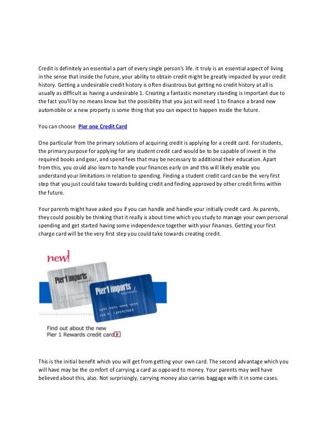 Pier one credit card