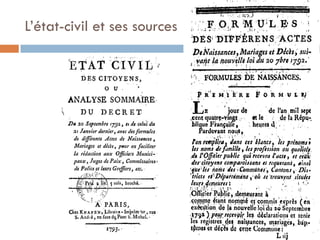 L’état-civil et ses sources  