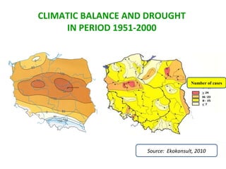 CLIMATIC BALANCE AND DROUGHT
IN PERIOD 1951-2000

Number of cases

Source: Ekokonsult, 2010

 