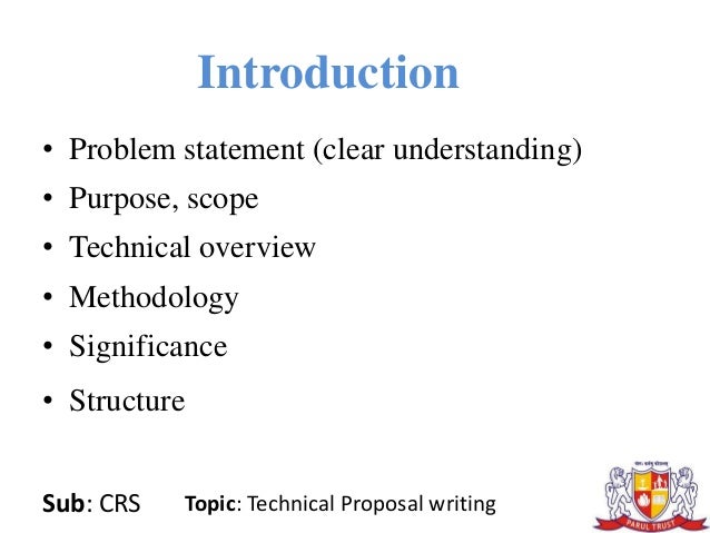 Technical proposal writing