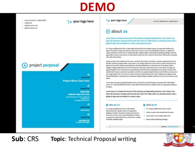 Technical proposal writing