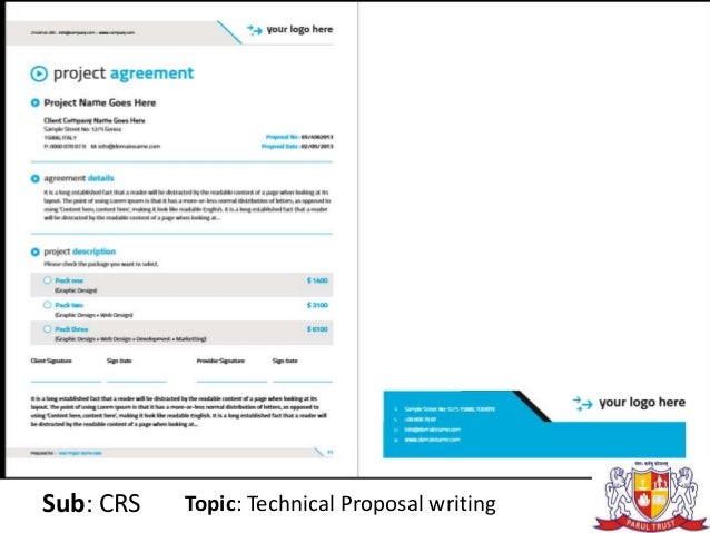 Technical proposal writing