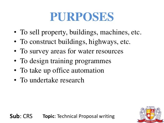 Technical proposal writing