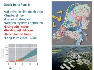 Imagine the result
Dutch Delta Plan II:
•Adapting to climate change
•Sea level rise
•Future challenges
•National systems approach
•Living with Water
•Building with Nature
•Room for the River
•Long term 2100 - 2200
 