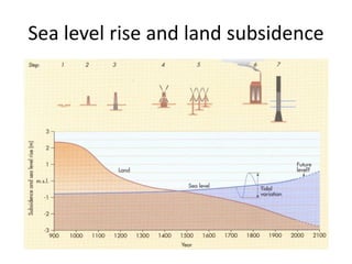 Sea level rise and land subsidence
 