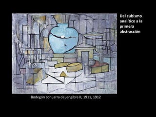 Del cubismo analítico a la primera<br />abstracción<br />Bodegón con jarra de jengibre II, 1911, 1912<br />