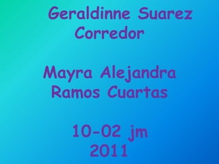 Geraldinne Suarez CorredorMayra Alejandra  Ramos Cuartas10-02 jm2011 