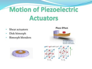 • Shear actuators
• Disk bimorph
• Bimorph blenders
 
