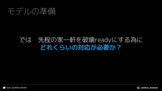 #UE4 | @UNREALENGINE
モデルの準備
では 先程の家一軒を破壊readyにする為に
どれくらいの対応が必要か？
 