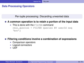High-level Programming Languages: Apache Pig and Pig Latin | PDF