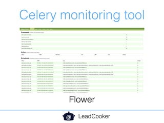 Celery monitoring tool
LeadCooker
Flower
 