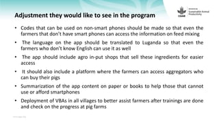 Feedback on Livestock CRP MorePork project innovations to guide the design of SAPLING innovation packages