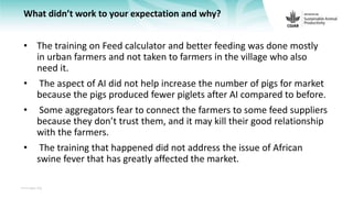 Feedback on Livestock CRP MorePork project innovations to guide the design of SAPLING innovation packages