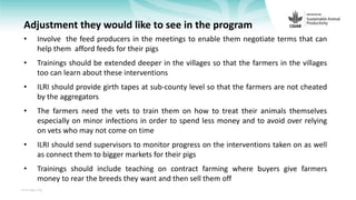 Feedback on Livestock CRP MorePork project innovations to guide the design of SAPLING innovation packages